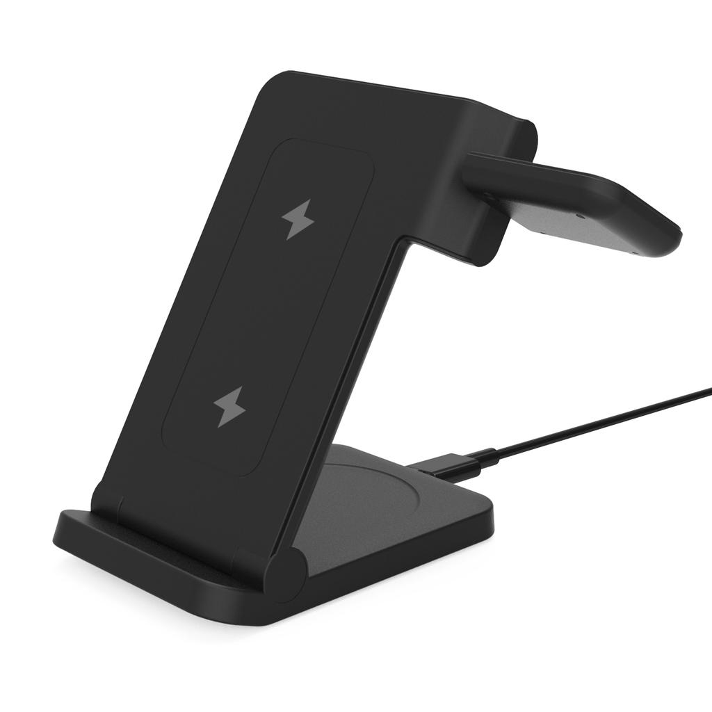 Беспроводная зарядная станция 3 в 1 30 Вт Портативная станция быстрой зарядки для iPhone 16/15/14 Pro Max iWatch 9/8/7/6/5 Airpods 3/2