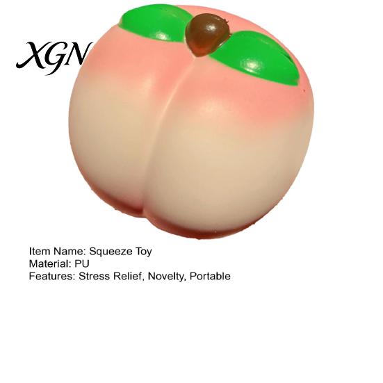 Vibrant Color Stress Ball Soft Snow Peach Slow-Rising Squeeze Toy Realistic Fruit-Shaped PU Fidget Relaxation for Relief Novelty Decompression Gadget