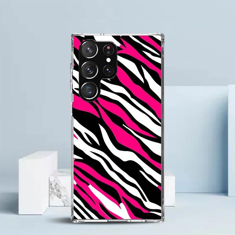 Zebra Stripe Black White Phone Case For Samsung Galaxy S24 S25 Edge S26 Ultra S22 S23 Plus S21 + S20 FE Soft TPU Back Cover Gala