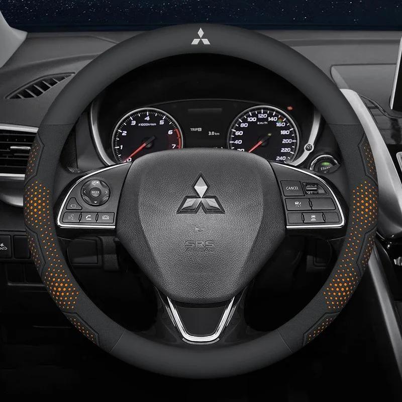 cwnqah1 cwmvjg1 Car Suede Carbon fiber Leather Steering Wheel Cover For Mitsubishi Outlander Pajero Asx Lancer EX Evolution L200 Triton RALLIART