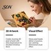 Color Perception Training Nutcracker Faux Pearl Art Kit, Painting DIY Kit with Pre-Framed Projects for Seniors Canvas, 3D Christmas Wall Craft Adults,