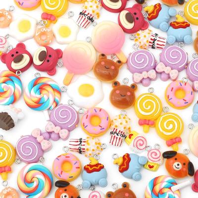 4 шт., модная подвеска из смолы, милая собака, медведь, пчела, подвески в виде мороженого для ожерелья, браслета, сделай сам, изготовление ювелирных изделий