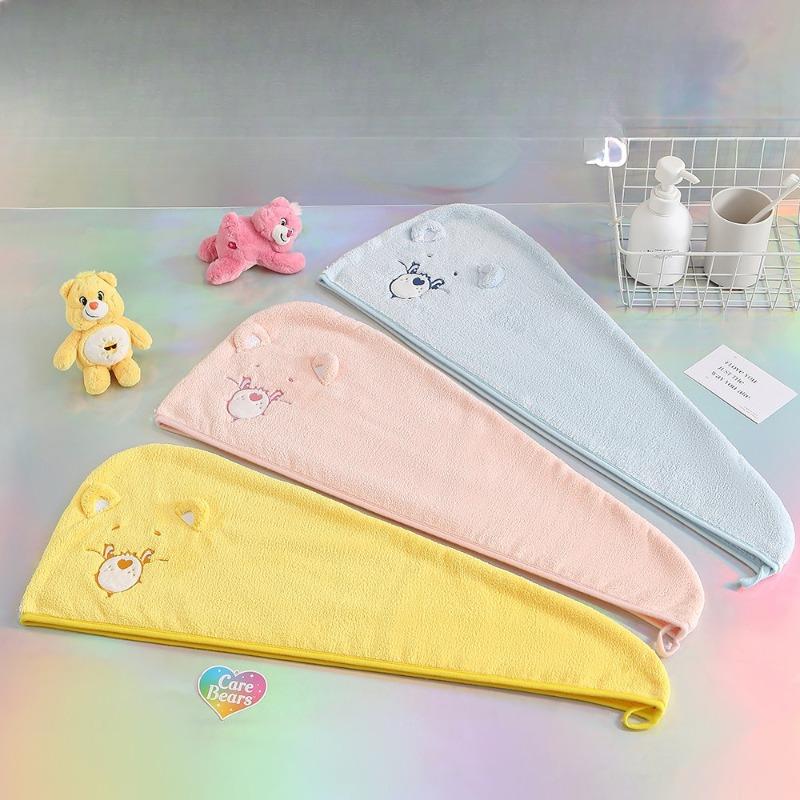 Любовь Маленький Медвежонок Коралловый Флис Впитывающая Шапочка для Сушки Волос Быстросохнущее Шампунь Сухое Полотенце Предотвращает Выпадение Волос