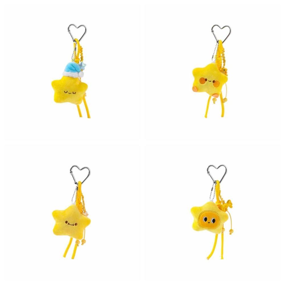 Cartoon Plush Star Keychain Heart Keychain Chirping Star Pendant Star Doll Pendant  Birthday Gift