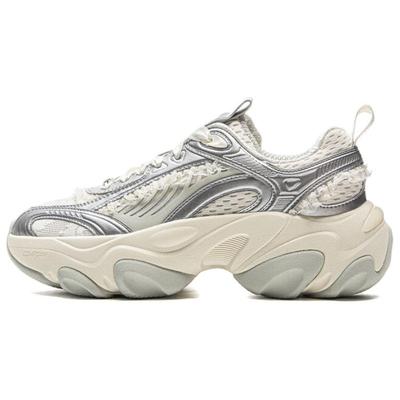 Кроссовки Li Ning Butterfly Runner, удобные, универсальные, нескользящие, износостойкие, с низким верхом, повседневные, женские, серебристо-белые, AZGV012-13