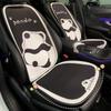 Cartoon Panda Ice Silk Car Seat Cushion with Lumbar Support and Headrest for All Seasons