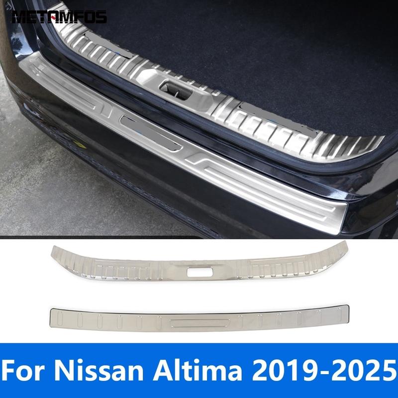 For Nissan Altima -2024 2025 Inner+Exterior Rear Trunk Bumper Foot Plate Tailgate Door Sill Scuff Guard Plate Accessories