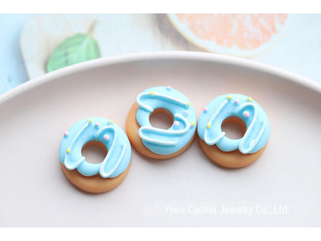 Ручная работа DIY Сладкий крем пончик Резиновые ювелирные аксессуары Клей