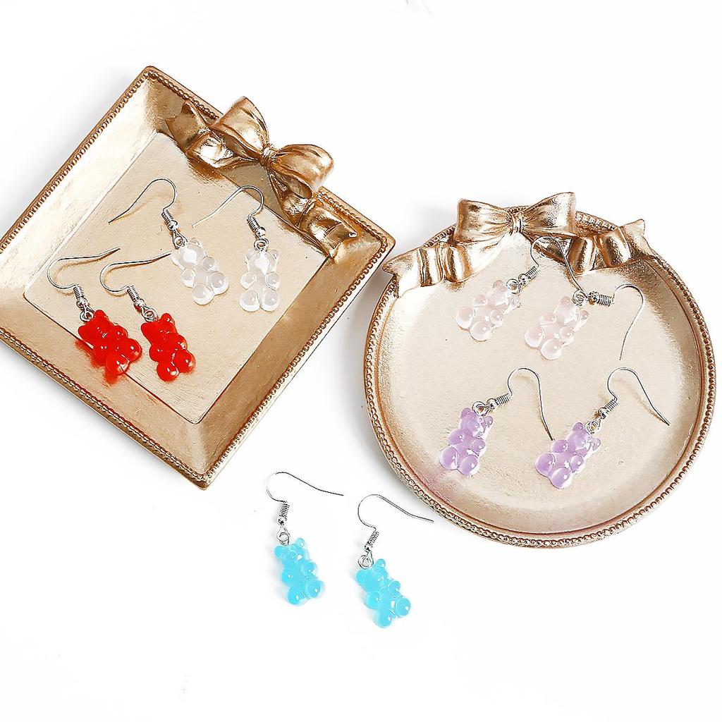 1 пара 3,6 см милые разноцветные акриловые серьги с медведем для женских модных аксессуаров