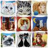 Cartoon Animal Cat Latch Hook Embroidery Pillow Knotted Stitch Embroidery Kit Diy Hand Hooks Knitted Carpet Latch Hook Rug Kits