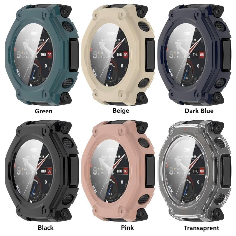 Tempered Glass Case For Amazfit T-REX 3 Pro/ T- Rex3 Smart Watch Full Cover Bumper for Huami Trex3 Pro 44mm 48m Shell Accessoies