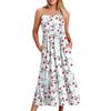 Women's Long Beach Casual Elegant Spaghetti Strap Maxi Dress Floral Low-key Flowing Bohemian Dress