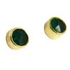 [P4073] - Golden Green 'Heaven' Silver Earrings - 6 Mm