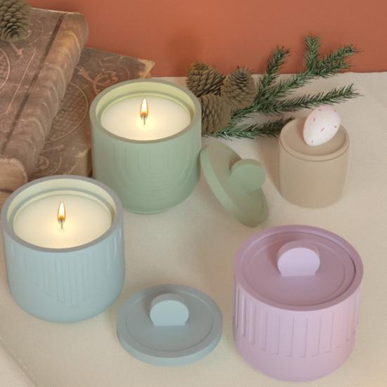 Форма для чашки для свечи с крышкой, круглая, нелипкая, многоразовая, силиконовая, легкая форма для подсвечника