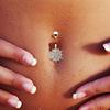 1Pc Gold Plated Rhinestone Body Piercing Belly Ring Bars Barbells Button Navel Flower Cluster