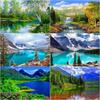 5D Diy Алмазная вышивка Крестом Горы и реки Картина Полный круглый алмазная живопись Мозаика Главная De