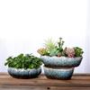 Большой керамический мозаичный горшок для суккулентов - Дышащий, неглубокий и креативный дизайн