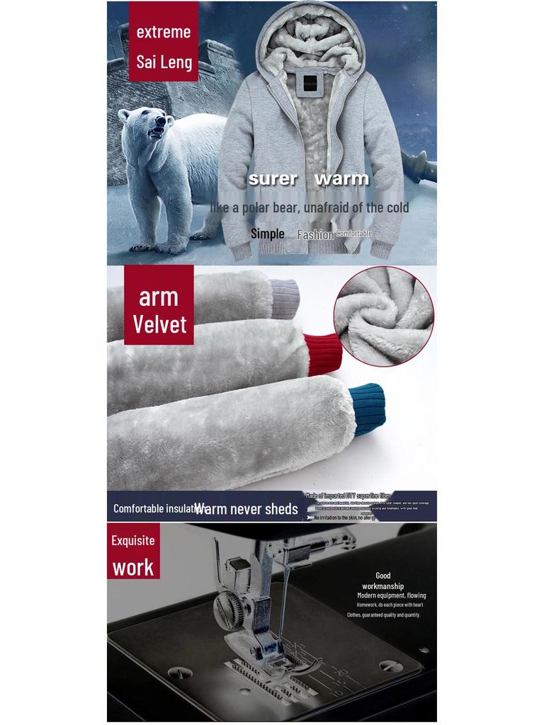 Мужская теплая толстая хлопковая куртка с капюшоном и флисовой подкладкой 2021