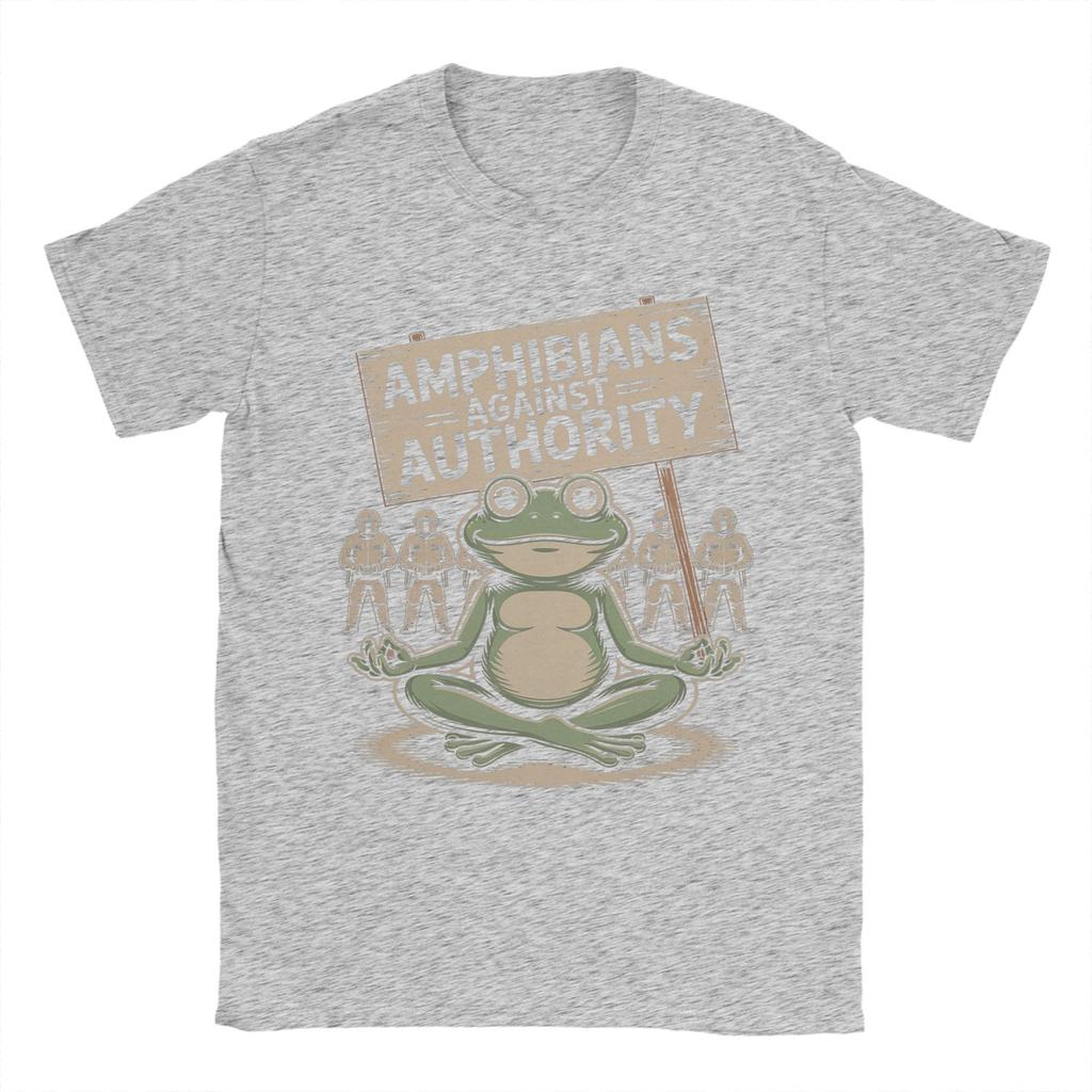 Summer Amphibians Against Authority Hip Hop T Shirts Pure Cotton Tshirt for Man Y2K Fun Loose Short Sleeve Tops