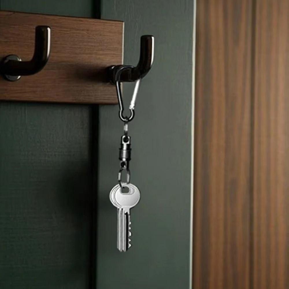 360 Degree Rotation Detachable Keychain Clip Retractable Key Chain  Hiking Accessories
