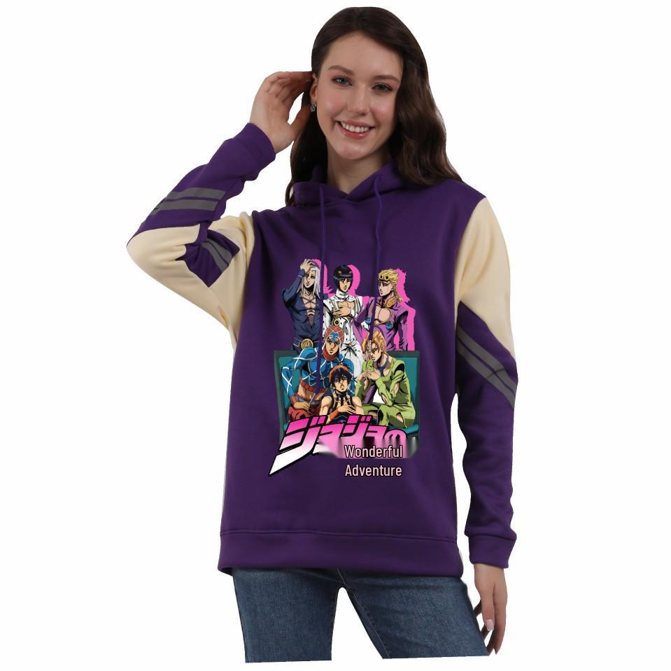 JoJo's Bizarre Adventure Color Block Plush Anime Hoodie