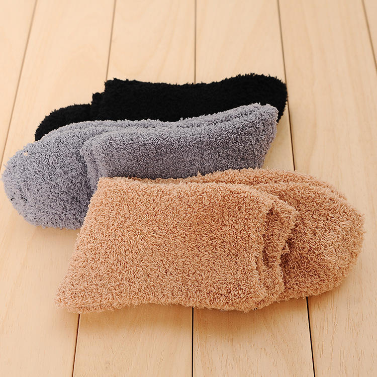 Winter Warm Thicken Fluffy Socks Men Soft Elastic Coral Velvet Towel Sock Unisex Thermal Cozy Floor Sleeping Socken Dropshipping