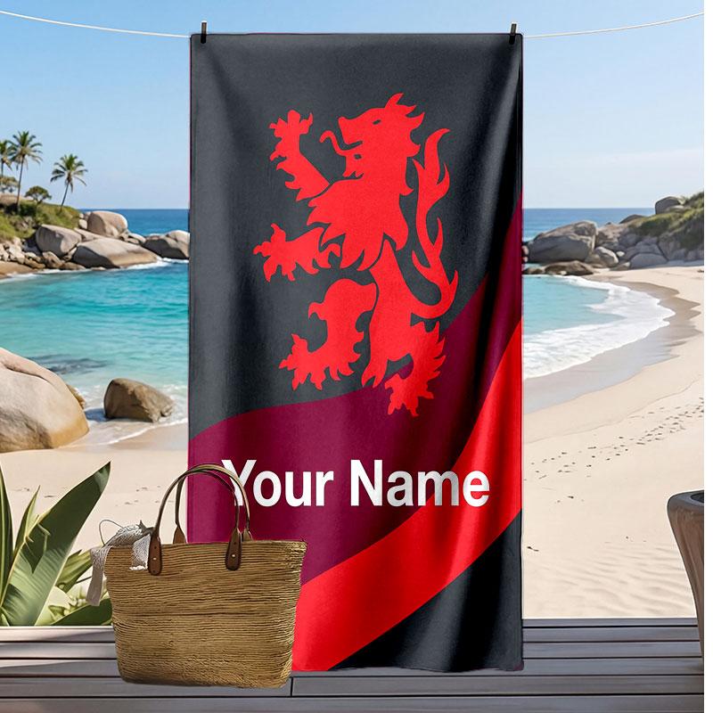 Middlesbrough FC Personalized Printed Beach Towel Soccer Logo Support Custom Name Text Absorbent Towel For Sport Travel Special Gift