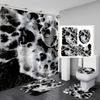 4Pcs Luxury Marble Shower Curtain Sets Bathroom Decor Sets with 12 Hooks Bath Mat Toilet Lid Rug and Non-Slip U Shape Mat
