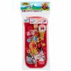 Anpanman Trio Set Chopsticks Spoon Fork Bento Chopsticks Case Chopsticks Slide Type Antibacterial Red Set Freezer (Трио-набор, сумка)