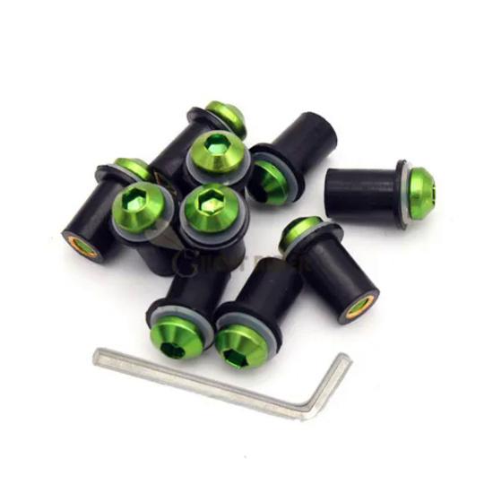 10 шт. мотоциклетные болты лобового стекла 5 мм, винты, гайки, крепежный комплект для KAWASAKI NINJA 250R/300 ZZR 400 versys 650/1000