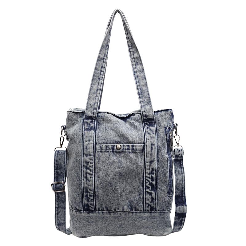 Сумка-тоут из денима, женская сумка на плечо, винтажная сумка