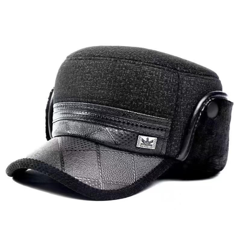 Men's Winter Warm Leather Hat with Ear Protection - Duckbill Style