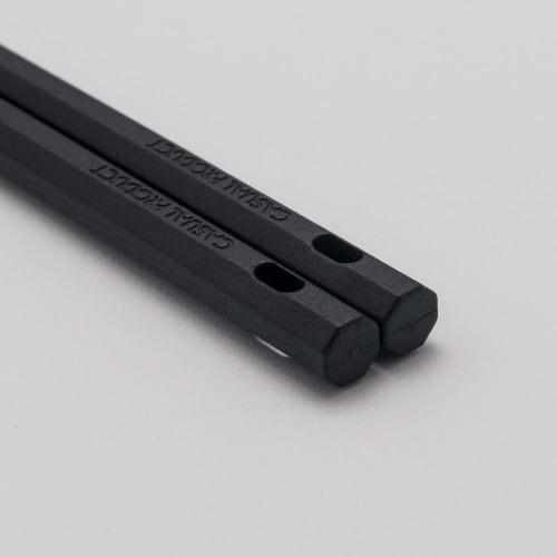 CASUAL PRODUCT Silicone Chopsticks, Black, Octagonal, Easy To Hold, Non-Slip, Dishwasher Safe, 30cm