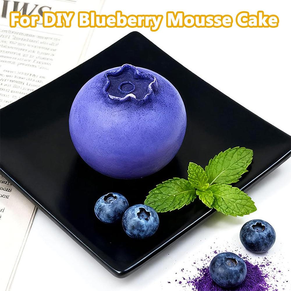 LMETJMA 6 Cavity Blueberry Silicone Mold 3D Silicone Baking Mold For Brownie Dessert Pastry Ice Cream Cake Decoration Mold