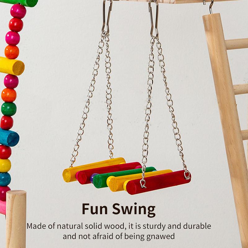 Sturdy Parrot Playstand with Feeding Cups Multifunctional Bird Playground Activity Center for Cage Activity Budgies Cockatiel