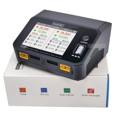 M6DAC двухканальное интеллектуальное зарядное устройство для Lipo-аккумуляторов, разрядник переменного тока 200 Вт, постоянного тока 350 ВтX2 15 А для 1-6S LiHV PD 65 Вт