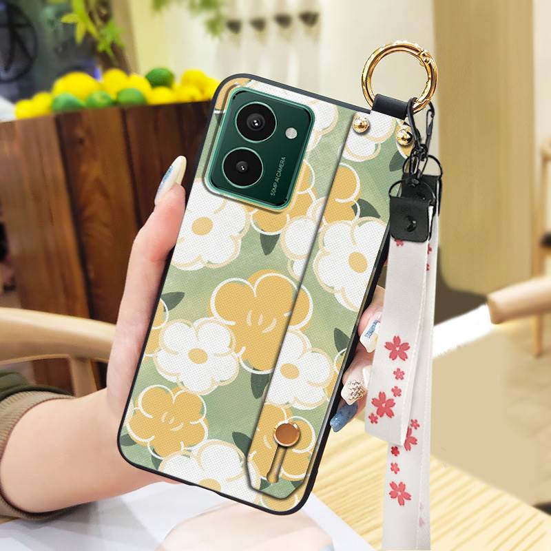 Подставка-держатель для телефона Чехол для телефона для Nokia HMD Pulse/Pulse+/Pulse Pro Прочный Водонепроницаемый Ремешок на запястье Шнурок Цветок