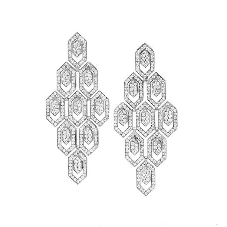 Корейские серьги в стиле поп-банкет, модные темпераментные серьги с прозрачным цирконием, изысканные серьги в форме щита