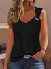 Женский однотонный жилет без рукавов с V-образным вырезом, свободный топ, жилет с V-образным вырезом