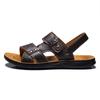 Men's Summer New Sandals and Slippers Men's Leather Sandals Adult Thick-soled Beach Shoes Non-slip Open-toe Leather Sandals
