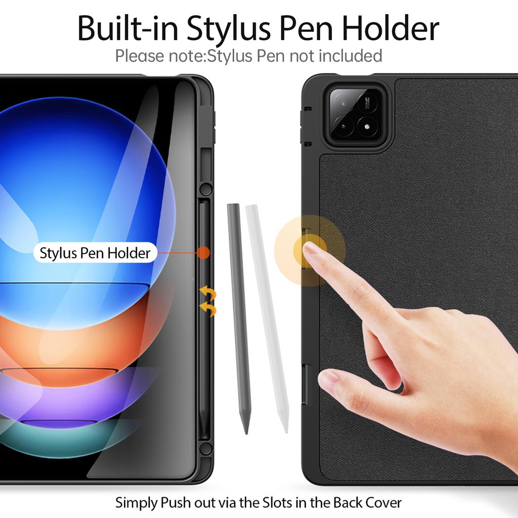 DUX DUCIS Серия Domo для Xiaomi Pad 6S Pro 12.4 Кожаный чехол Автоматическое включение/выключение Тройная подставка Обложка для планшета