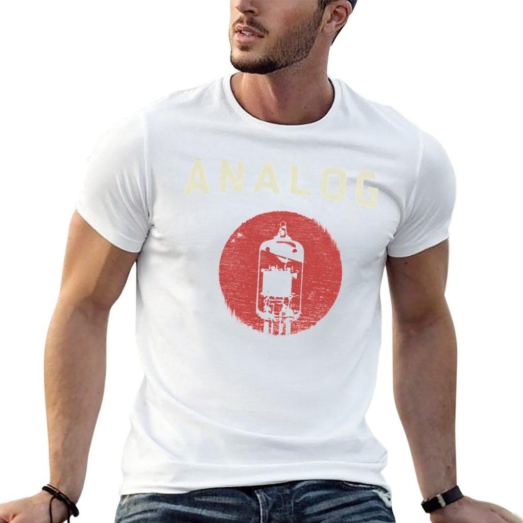 Vacuum Tube Analog Distressed Effect TShirt Sports Casual Breathable Tee Shirt