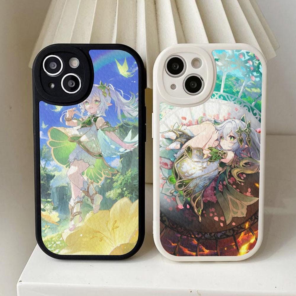 Nahida Genshin Impact Phone Case Hard Leather For iPhone 16 15 14 13 12 Mini 11 14 Pro Max Xs X Xr 7 8 Plus Fundas