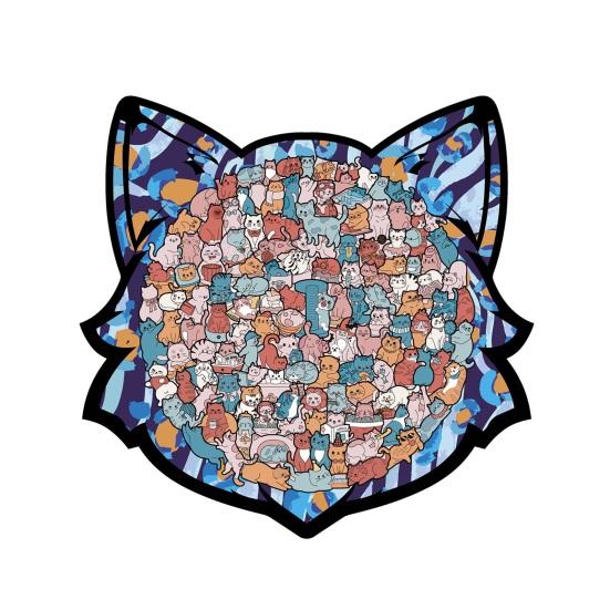 1 Набор Jigsaw Puzzle в форме кошки Милая деревянная головоломка-кошка Головоломка для взрослых и детей Игровая головоломка Обучающая