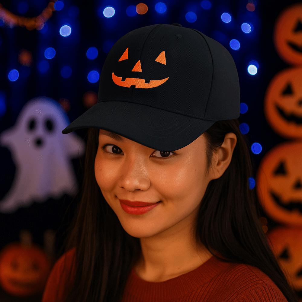UV Protection Halloween Baseball Cap Lightweight Sunshade Cap Fashion Pumpkin Embroidery Hat Party