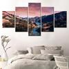 5 Pieces Landscape Picture Print Interior Artwork Nature Sunset Valley Wallpaper Canvas Wall Arts Home Decor Poster Living Room No Frame