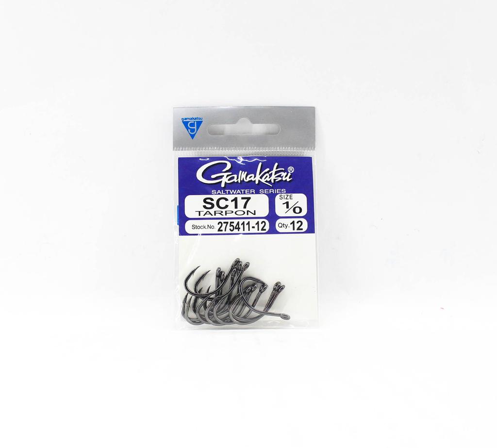 Gamakatsu 275411 SC17 Tarpon Hook Black Size 1/0 , 12 Per Pack (9294)