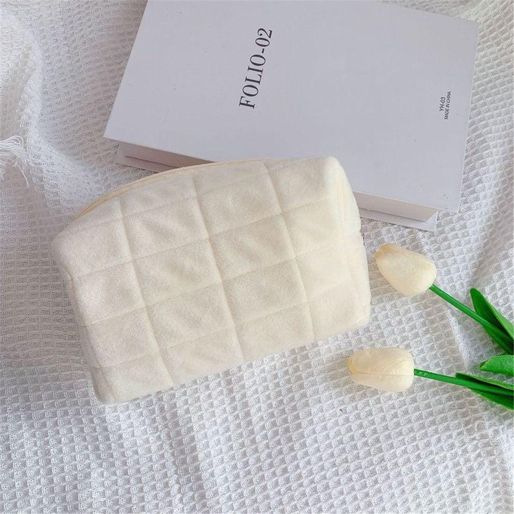 Cosmetic Bag Korean Cute Pen Bag Large-Capacity Multifunctional Plush Pencil Case Makeup Bag