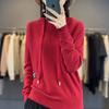 Thickened Warm Hoodie Autumn and Winter New Loose Hooded Knitted Sweater Women's Versatile Soft Waxy Sweater Jacket Tide