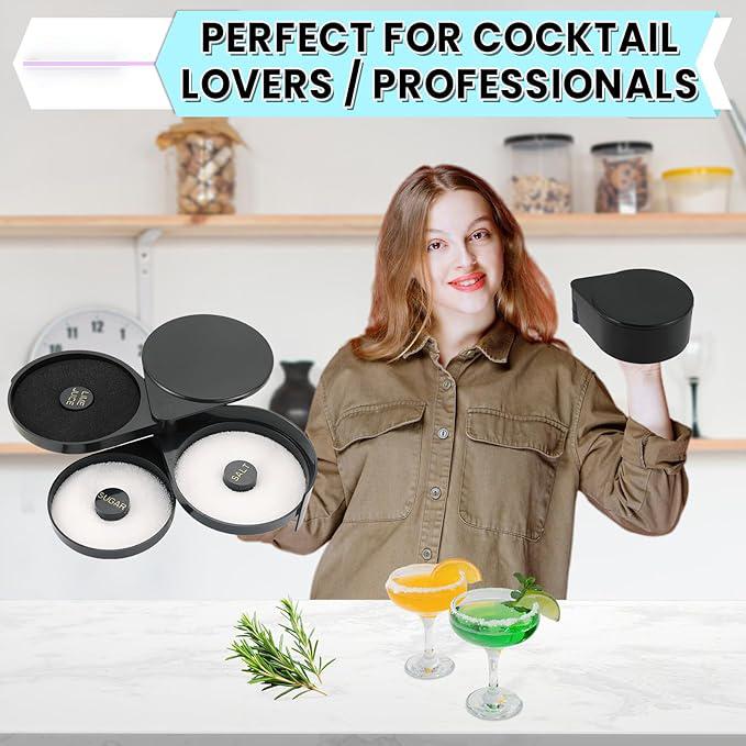 3-ярусный риммер для бокалов для бара, инструмент бармена со спонжем | Набор для римминга солью для маргариты, Риммер для соли для коктейлей